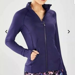 Fabletics Bri Mock Neck Jacket Xs Blue Purple Indi